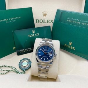 Rolex Datejust 36 NEW Datejust 36mm 126234 Stainless Steel Fluted Bezel Blue Index Dial Oyster