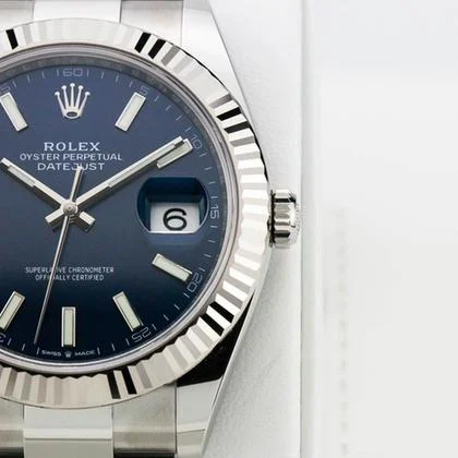 Rolex Datejust 41 Blue Stick Dial Fluted Oyster 126334 - Image 5