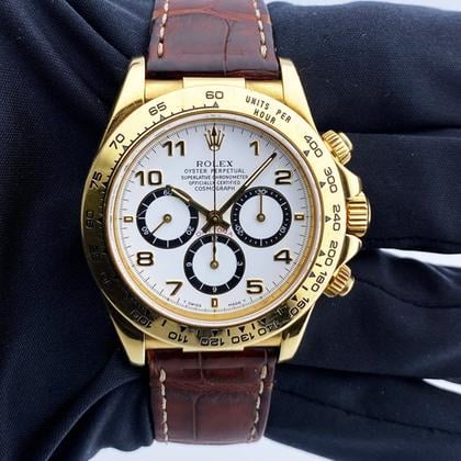 Rolex Daytona 16518 18K Yellow Gold White Dial Mens Watch - Image 3