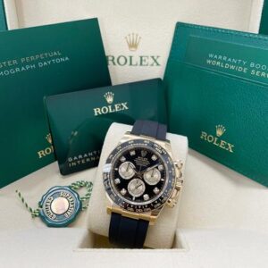 Rolex Daytona UNWORN Daytona 126518 Yellow Gold 40mm Black Diamond Dial Black Oysterflex Rubber