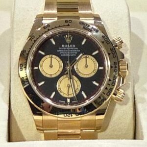 Rolex Daytona Oyster Perpetual Cosmograph Daytona Chronometer Intense Black/Cham Index 18ct yellow gold. Brand New Yellow Gold Daytona Intense Black Red Cham Index.