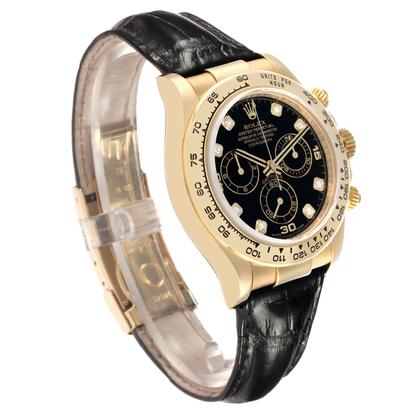 Rolex Daytona Yellow Gold Black Diamond Dial Mens Watch 116518 - Image 5