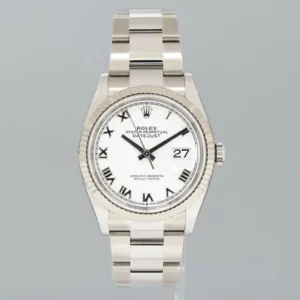 Rolex Datejust 36 2022 MINT Rolex DateJust White Roman 126234 Steel Oyster White Gold Watch