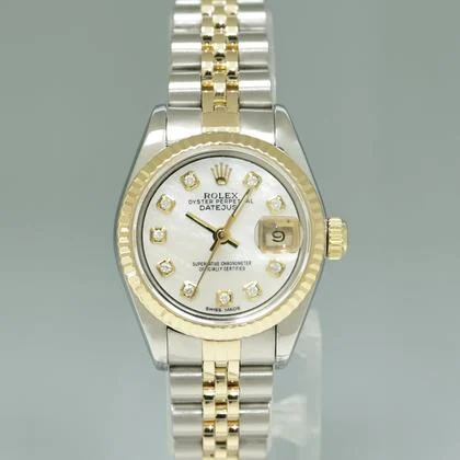 Rolex Lady-Datejust Diamond Pearl Ladies Rolex DateJust 26mm 69173 Two Tone Gold Steel Jubilee Watch Box - Image 3