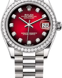 Rolex Datejust 31 White Gold Red Ombré Diamond Set Dial Diamond Set Bezel President Bracelet - 278289RBR - 2025