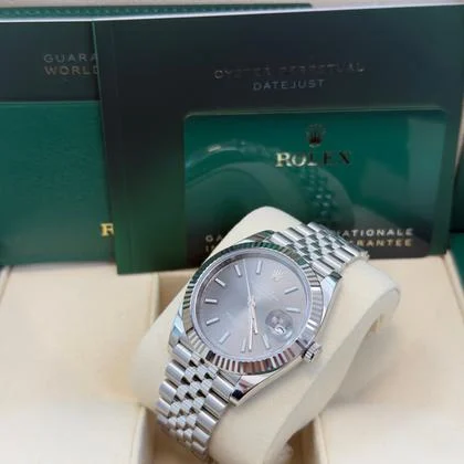 Rolex Datejust 41 Stainless Steel & White Gold Dark Rhodium Index Dial Jubilee (126334) - Image 6