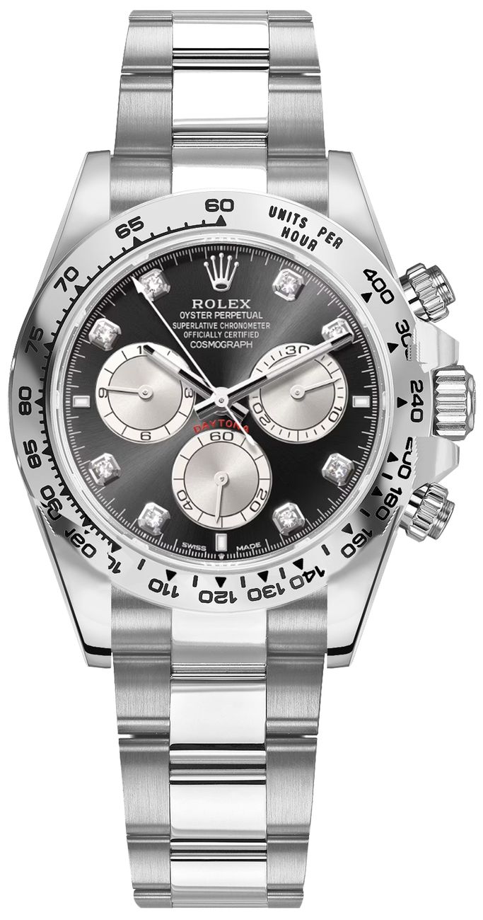 Rolex Daytona 18k White Gold Diamonds Men's Watch 126509-0002