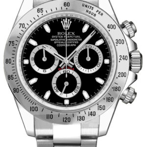 Rolex Cosmograph Daytona Steel Bezel Black Dial Men's Watch 116520-0015