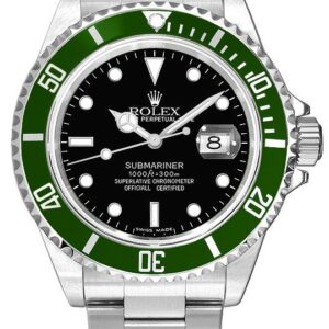 Rolex Submariner Date Green Aluminum Bezel Men's Luxury Watch 16610LV