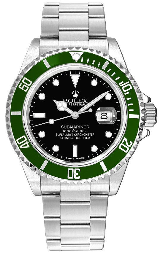 Rolex Submariner Date Green Aluminum Bezel Men's Luxury Watch 16610LV