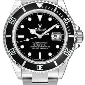 Rolex Submariner Date 40mm Oystersteel Black Dial Men's Watch 16610