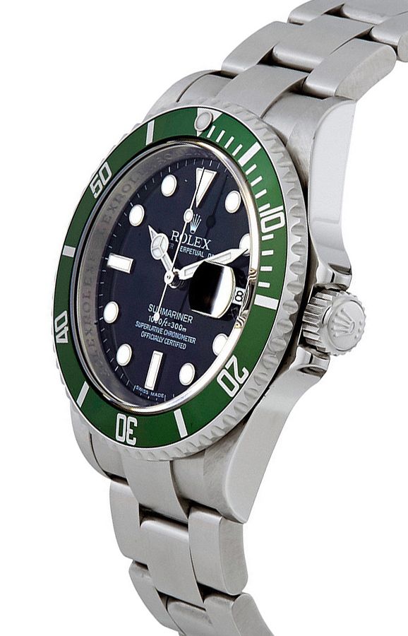Rolex Submariner Date Stainless Steel Kermit Black Dial Men's Watch 16610LV - Image 3