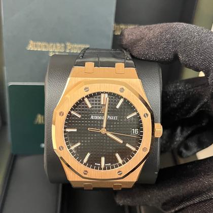 Audemars Piguet Royal Oak Selfwinding Date 41mm Rose Gold Black Dial Black Leather 15500OR - Image 2