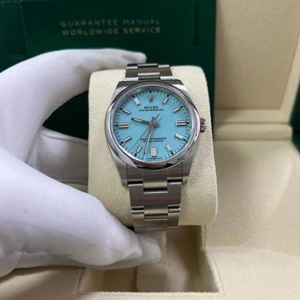 Rolex Oyster Perpetual 36 36mm Stainless Steel - Turquoise Dial - Oyster Bracelet (Ref# 126000) - Image 8