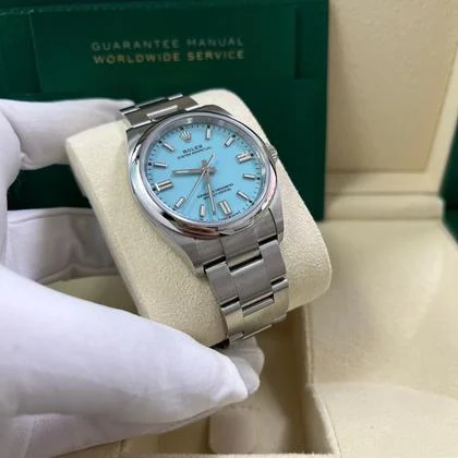 Rolex Oyster Perpetual 36 36mm Stainless Steel - Turquoise Dial - Oyster Bracelet (Ref# 126000) - Image 3