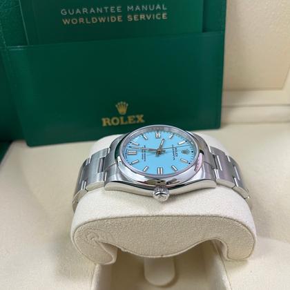 Rolex Oyster Perpetual 36 36mm Stainless Steel - Turquoise Dial - Oyster Bracelet (Ref# 126000) - Image 6
