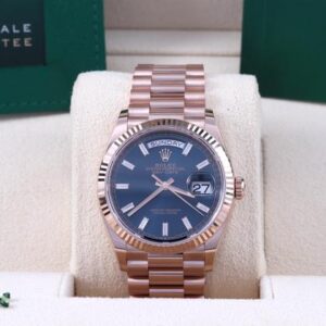 Rolex Day-Date 36 2024 Day Date 36 Blue Green Diamond Baguette Rose Gold Everose 128235