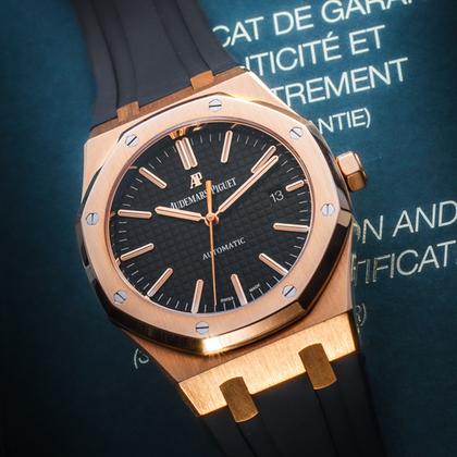 Audemars Piguet Royal Oak Selfwinding 15400or.oo.d002cr.01 Automatic 18k Gold 41mm Box & Papers