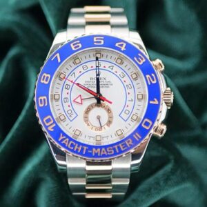 Rolex Yacht-Master II MINT COMPLETE SET Yacht-Master II Two-Tone White Dial Blue Bezel Rose Gold Steel 116681