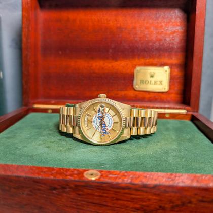 Rolex Day-Date 36 Phil Nevin Padres Signed Dial Day-Date "President" 18238 Box - Image 8