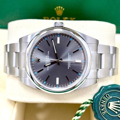 Rolex Oyster Perpetual 39 Grey Rhodium Dial 114300 + Box - Image 9