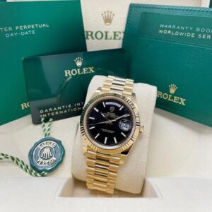 Rolex Day-Date 40 40mm 228238 President Yellow Gold Presidential Bracelet Black Index Dial