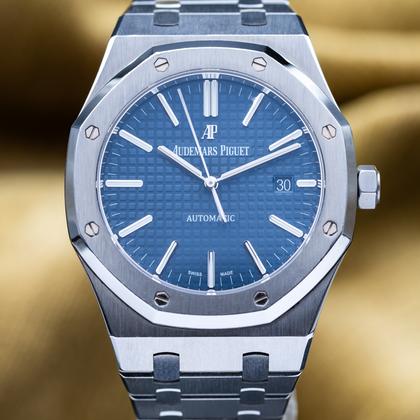 Audemars Piguet Royal Oak Selfwinding 41mm Blue Dial Stainless Steel AP 15400ST - Complete Set