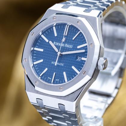 Audemars Piguet Royal Oak Selfwinding 41mm Blue Dial Stainless Steel AP 15400ST - Complete Set - Image 13