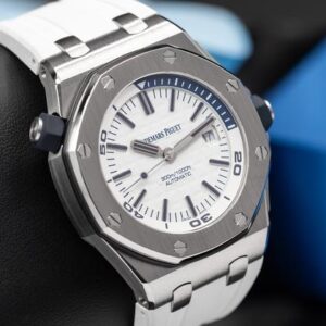 Audemars Piguet Royal Oak Offshore Diver White Dial with Blue Accents Men's Diver Watch 15710ST