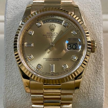 Rolex Day-Date 36 Like NEW V serial Day-Date "President" Yellow Gold Champagne Diamond Dial 118238 FULL SET - Image 14