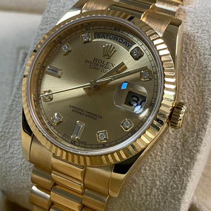 Rolex Day-Date 36 Like NEW V serial Day-Date "President" Yellow Gold Champagne Diamond Dial 118238 FULL SET - Image 13