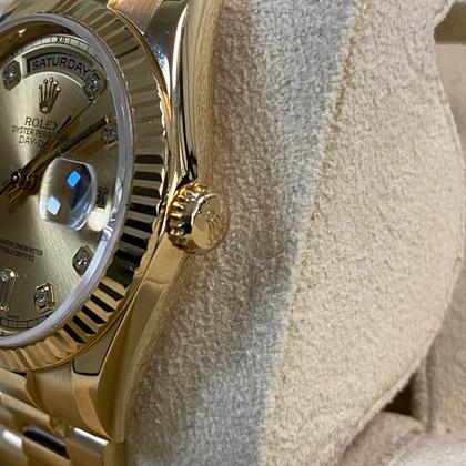 Rolex Day-Date 36 Like NEW V serial Day-Date "President" Yellow Gold Champagne Diamond Dial 118238 FULL SET - Image 11