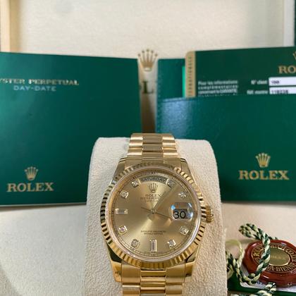 Rolex Day-Date 36 Like NEW V serial Day-Date "President" Yellow Gold Champagne Diamond Dial 118238 FULL SET - Image 2