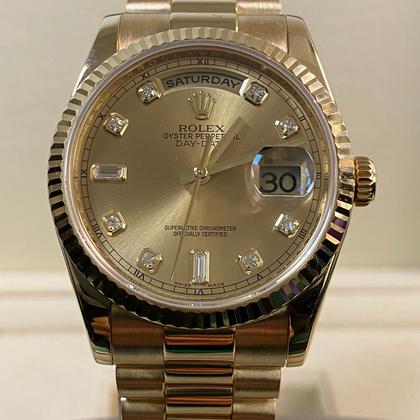 Rolex Day-Date 36 Like NEW V serial Day-Date "President" Yellow Gold Champagne Diamond Dial 118238 FULL SET - Image 8