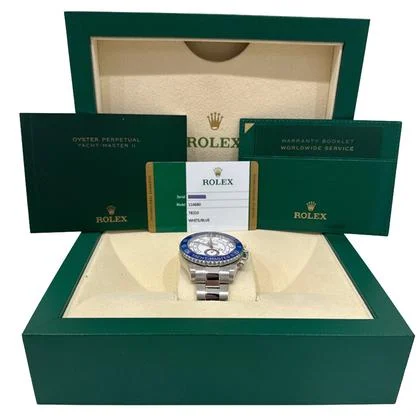 Rolex Yacht-Master II PAPERS Rolex Yacht-Master II NEW HANDS 44mm Blue 116680 Stainless YM2 Watch BOX - Image 8
