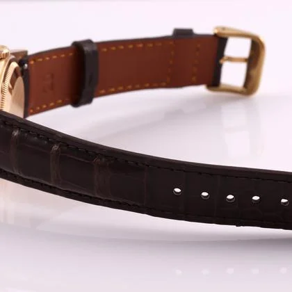 Rolex Day-Date 36 Silver Index Fluted Yellow Gold Leather 18238 - Image 5