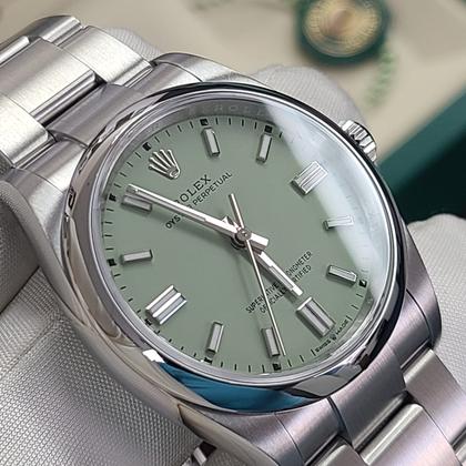 Rolex Oyster Perpetual 36 BNIB 2025 Novelty Color New PISTACHIO Green OP 36 Full Set Box Papers Shipping Bag Unworn Brand New - Image 16