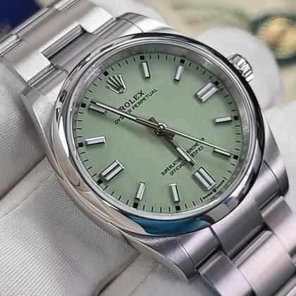 Rolex Oyster Perpetual 36 BNIB 2025 Novelty Color New PISTACHIO Green OP 36 Full Set Box Papers Shipping Bag Unworn Brand New - Image 17