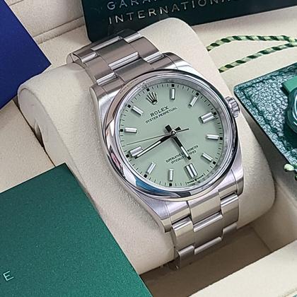 Rolex Oyster Perpetual 36 BNIB 2025 Novelty Color New PISTACHIO Green OP 36 Full Set Box Papers Shipping Bag Unworn Brand New - Image 8