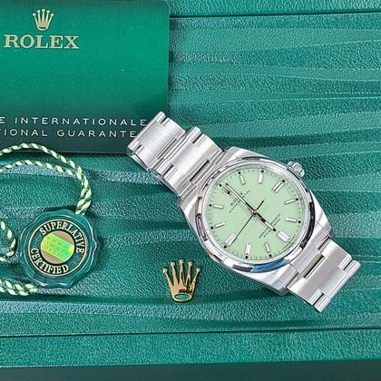 Rolex Oyster Perpetual 36 BNIB 2025 Novelty Color New PISTACHIO Green OP 36 Full Set Box Papers Shipping Bag Unworn Brand New - Image 4