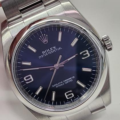 Rolex Oyster Perpetual 36 W/Service Card Rolex Oyster Perpetual 36 mm Blue Dial Watch 116000 Mixed Serial Rehaut Engraved With Service Card - Image 12