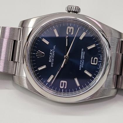 Rolex Oyster Perpetual 36 W/Service Card Rolex Oyster Perpetual 36 mm Blue Dial Watch 116000 Mixed Serial Rehaut Engraved With Service Card - Image 11