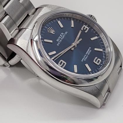 Rolex Oyster Perpetual 36 W/Service Card Rolex Oyster Perpetual 36 mm Blue Dial Watch 116000 Mixed Serial Rehaut Engraved With Service Card - Image 9