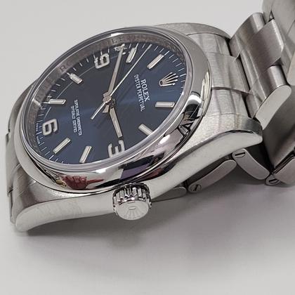 Rolex Oyster Perpetual 36 W/Service Card Rolex Oyster Perpetual 36 mm Blue Dial Watch 116000 Mixed Serial Rehaut Engraved With Service Card - Image 8