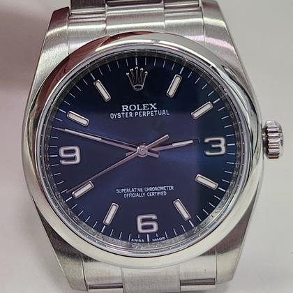 Rolex Oyster Perpetual 36 W/Service Card Rolex Oyster Perpetual 36 mm Blue Dial Watch 116000 Mixed Serial Rehaut Engraved With Service Card - Image 10