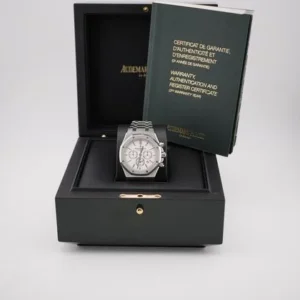 Audemars Piguet Royal Oak Chronograph 41 mm White Dial Stainless Steel Complete Set 2014