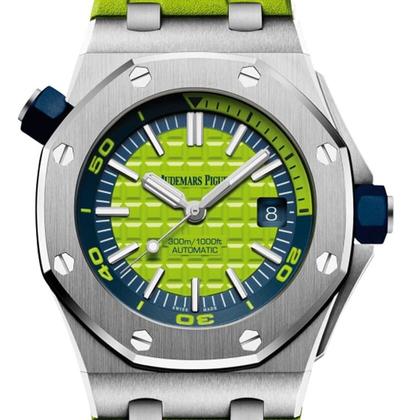 Audemars Piguet Royal Oak Offshore Diver Steel Green Dial 42mm Watch 15710ST - Image 2