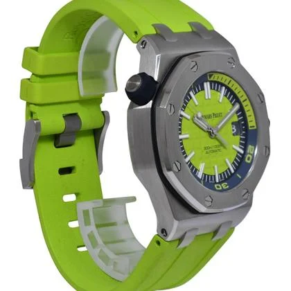 Audemars Piguet Royal Oak Offshore Diver Steel Green Dial 42mm Watch 15710ST - Image 8
