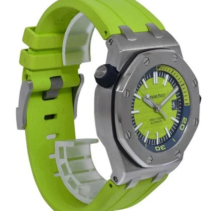 Audemars Piguet Royal Oak Offshore Diver Steel Green Dial 42mm Watch 15710ST - Image 7