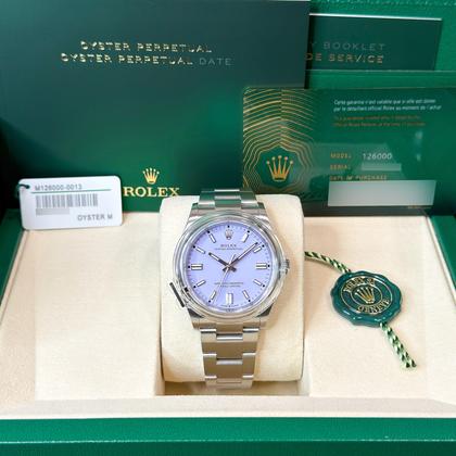 Rolex Oyster Perpetual 36 NEW 2025 OCTOBER 126000 Lavender Purple Steel - Image 9